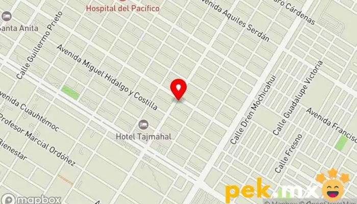 mapa de AUTOELECTRICA ZEPEDA Proveedor de repuestos de carrocería de automóviles en Los Mochis