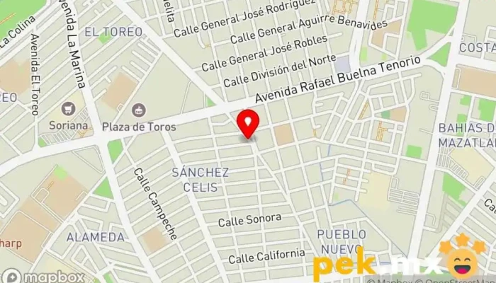 mapa de Autoelectrico Alberto Servicio Servicio de reparación de sistemas eléctricos para automóviles en Mazatlán