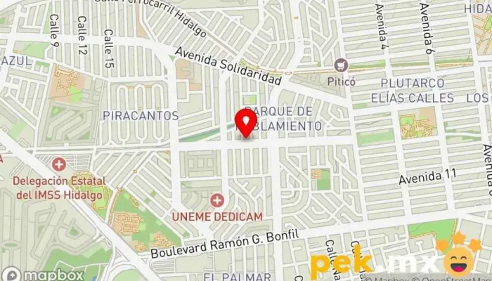 mapa de CALENTADORES SOLARIS PACHUCA Proveedor de equipos de energía solar, Electricista, Persona de mantenimiento, Fontanero en Pachuca de Soto