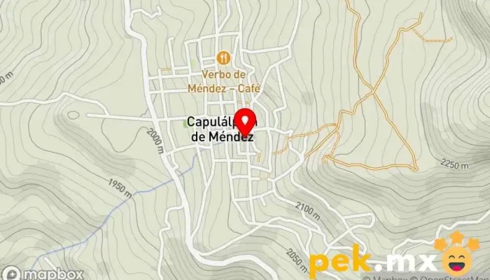 mapa de Capulálpam de Méndez  en Oaxaca