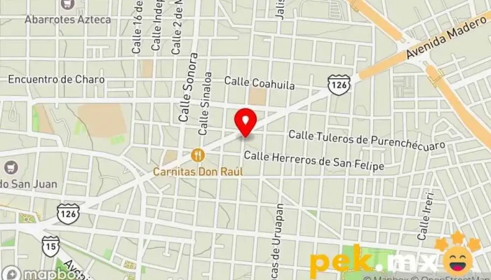 mapa de Cerrajería Aranza Cerrajero en Morelia