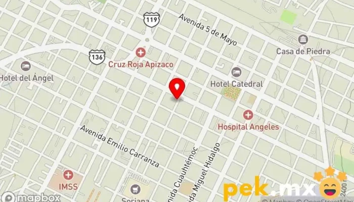 mapa de Cerrajeria Auto Alfa Cerrajero en Cdad. de Apizaco