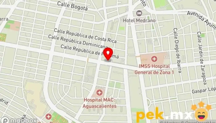 mapa de Cerrajeria Central Cerrajero en Aguascalientes