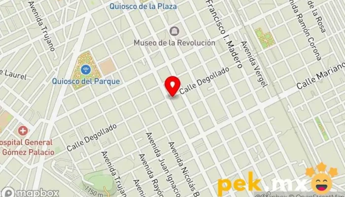 mapa de Cerrajería covarrubias Servicio de duplicación de llaves, Cerrajero en Gómez Palacio