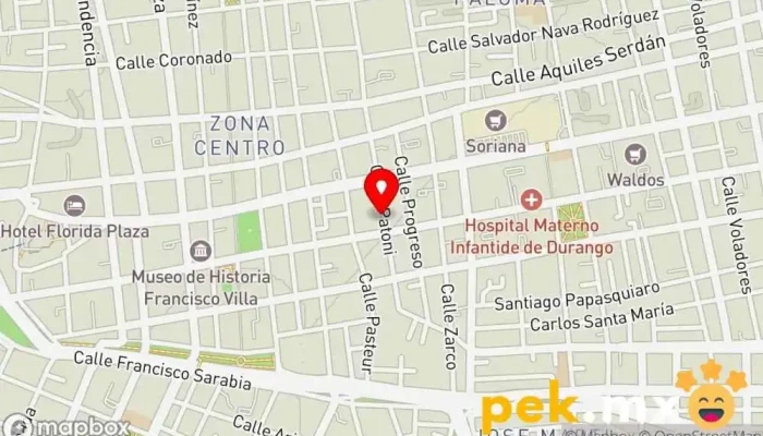 mapa de Cerrajería Orona Cerrajero en Durango