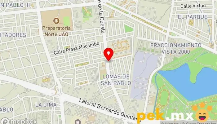 mapa de Cerrajeria Pie de la Cuesta Express Cerrajero en Santiago de Querétaro