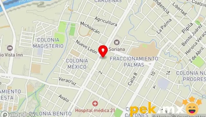 mapa de Cerrajería Poza Rica II Cerrajero en Poza Rica de Hidalgo