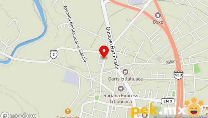 mapa de CFE Comisión Federal de Electricidad Ixtlahuaca. Centro de Atención a Clientes Compañía eléctrica, Oficina del gobierno federal en Ixtlahuaca de Rayón