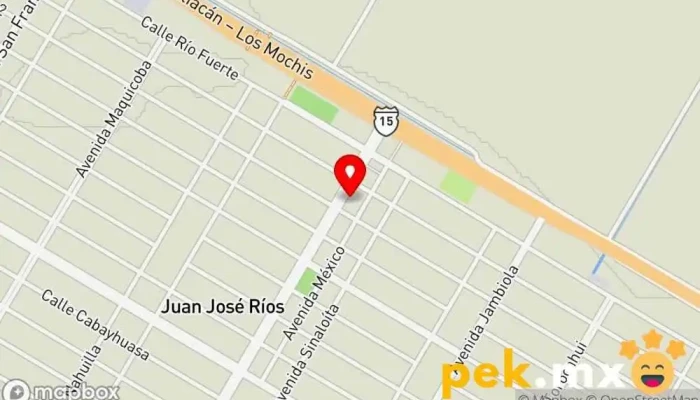 mapa de CFE Compañía eléctrica en Juan José Ríos, Guasave