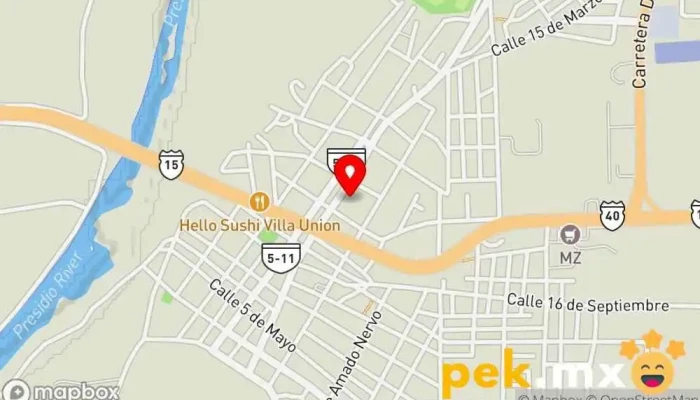 mapa de CFE Contratista de tragaluces en Villa Unión