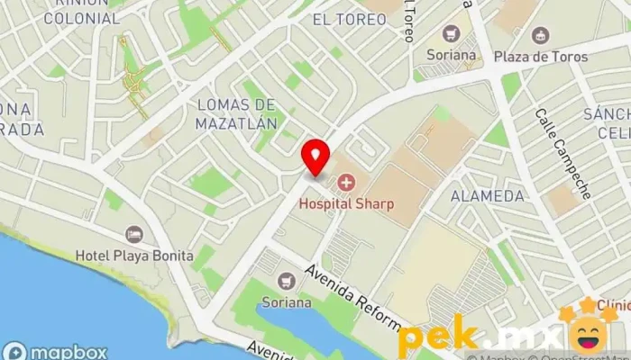 mapa de CFE Pagomatic Compañía eléctrica en Mazatlán