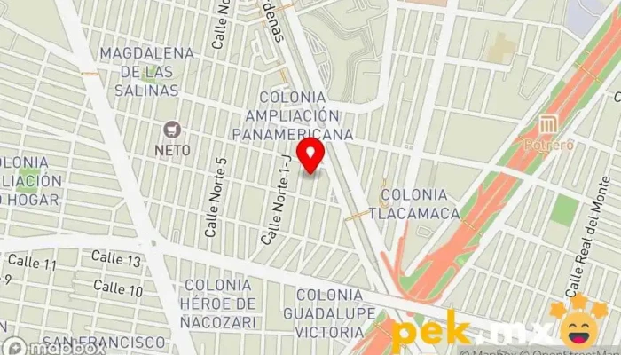 mapa de Comercializadora Y Distribuidora De Llaves Y Cerraduras, S.A. De C.V. Cerrajero en Gustavo A. Madero, Ciudad de México