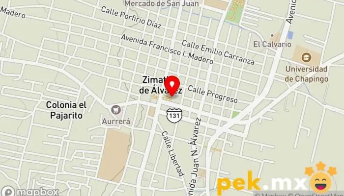 mapa de Comisión Federal de Electricidad Oficina de la Administración en Zimatlán