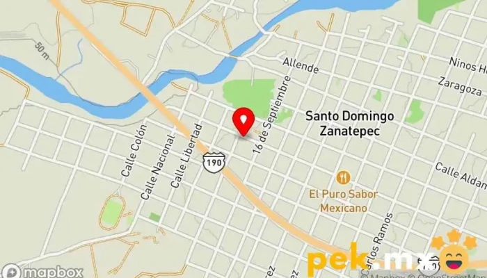 mapa de Comisión Federal De Electricidad Zanatepec Central eléctrica en Santo Domingo Zanatepec