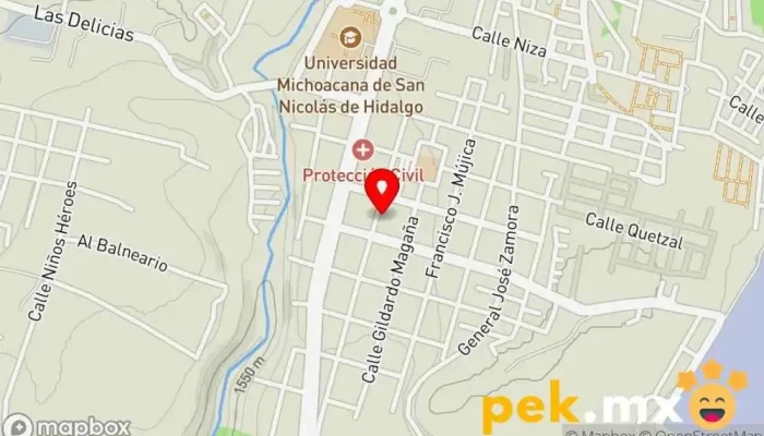 mapa de CONSTRUCCIONES E INSTALACIONES ELECTRICAS Empresa constructora en Uruapan
