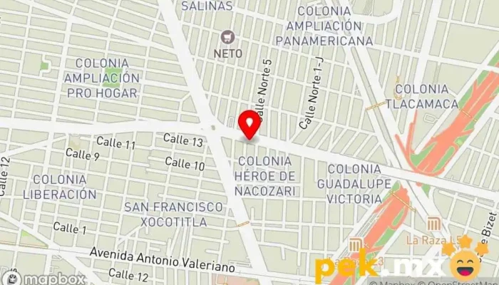 mapa de Distribuciones Vallejo Material y Equipo Eléctrico Electricista en Gustavo A. Madero, Ciudad de México