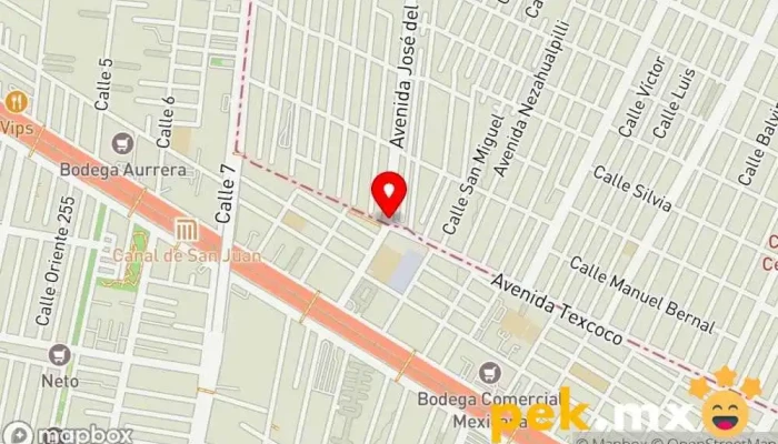 mapa de Distribuidora Eléctrica San Juan Tienda de electricidad en Cdad. Nezahualcóyotl