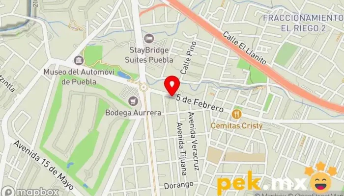 mapa de ELECTRICA INDUSTRIAL ANTARES SA DE CV Servicio de instalación eléctrica, Contratista, Electricista en Heroica Puebla de Zaragoza