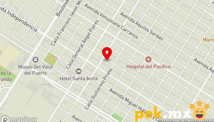 mapa de Eléctrica Juárez Tienda de electricidad en Los Mochis