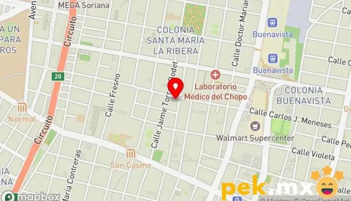 mapa de Eléctrica Santa Maria Tienda de iluminación en Cuauhtémoc, Ciudad de México