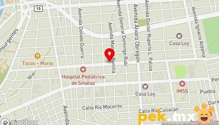 mapa de Eléctrica Valdez S.A. de C.V. Tienda de electricidad en Culiacán Rosales