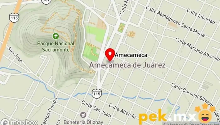 mapa de Electricidad  en Amecameca de Juárez
