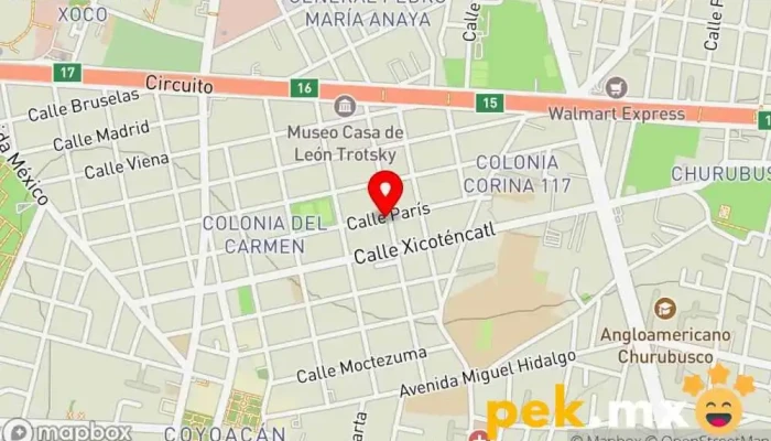 mapa de Electricidad plomería e Interfón, TECNIFLEET Services Electricista, Fontanero en Coyoacán