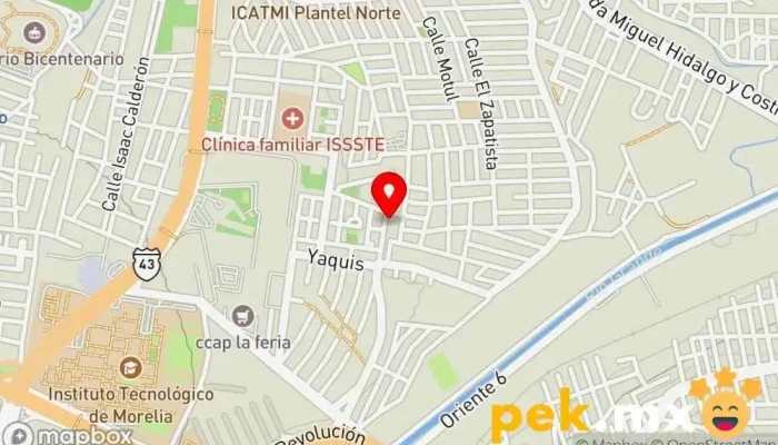 mapa de Electricidad y Servicios Electricista, Hospital especializado en Morelia