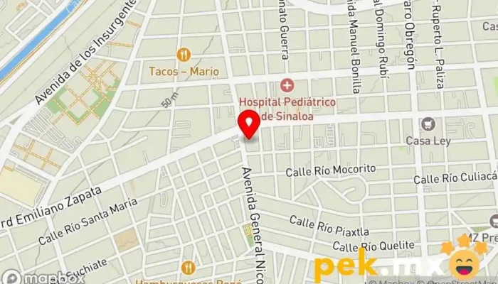 mapa de Electrotecnia de Culiacán S.A. de C.V. Electricista, Subestación eléctrica en Culiacán Rosales