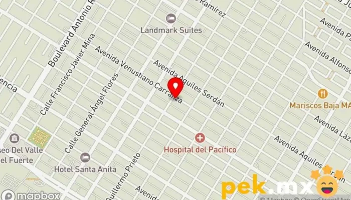 mapa de Experto Express Servicio de mensajería, Electricista, Contratista general, Persona de mantenimiento en Los Mochis