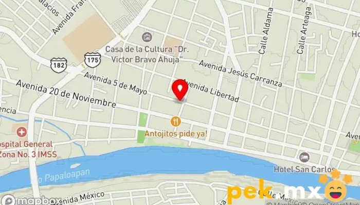 mapa de Ferrelectro Tienda de electricidad en San Juan Bautista Tuxtepec