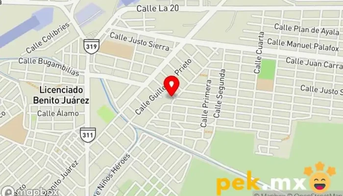 mapa de Ferreteria, Plomeria y Electricidad Tienda de herramientas en Lic. Benito Juárez