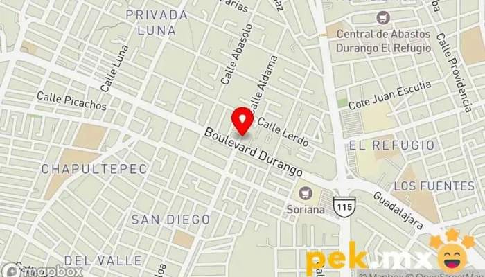 mapa de Instalaciones Electricas Donatlan Electricista, Ingeniero en Durango