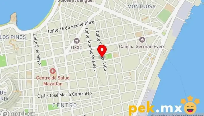 mapa de Instalaciones Eléctricas Fuentes Electricista en Mazatlán