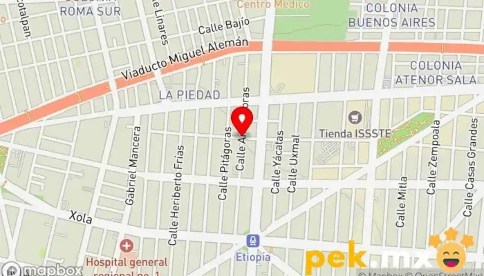 mapa de INSTALACIONES ELÉCTRICAS Y DE PLOMERÍA OMEGA. Fontanero, Electricista en Benito Juárez, Ciudad de México