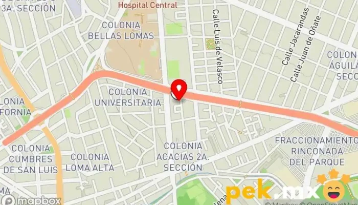 mapa de Llaves Electrónicas Automotríces Servicio de duplicación de llaves en San Luis Potosí