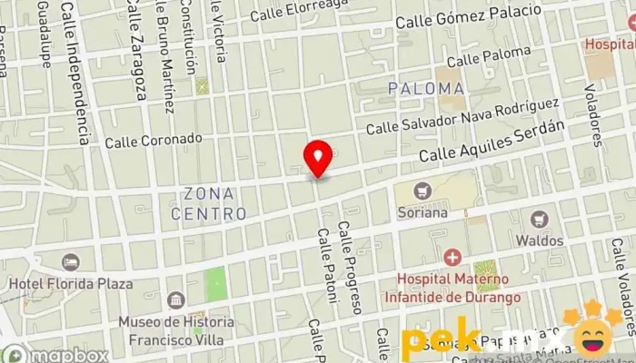 mapa de LLAVES PATONI Servicio de duplicación de llaves en Durango