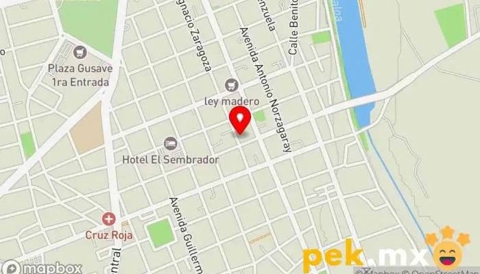 mapa de PLOME-QUIN Tienda de artículos de fontanería, Tienda de electricidad en Guasave