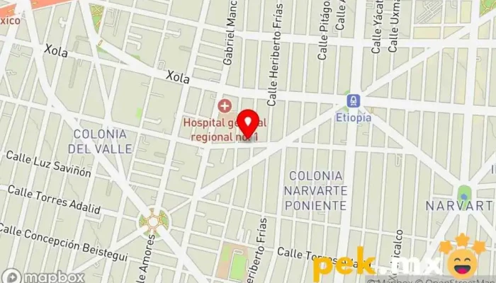 mapa de Plomería Electricidad Ramos Electricista en Benito Juárez, Ciudad de México