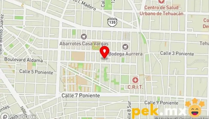 mapa de Plomería Uri Fontanero en Tehuacán