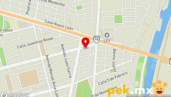 mapa de Plomeria y electricidad fuentes Tienda de herramientas en Guasave