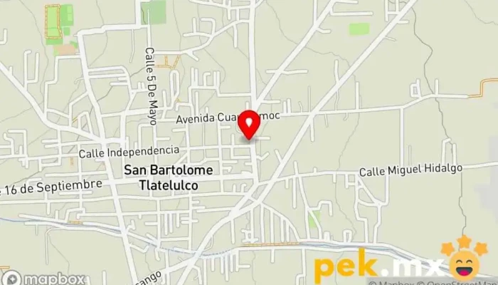 mapa de Plomería y electricidad Tienda de alimentación en San Bartolomé Tlaltelulco