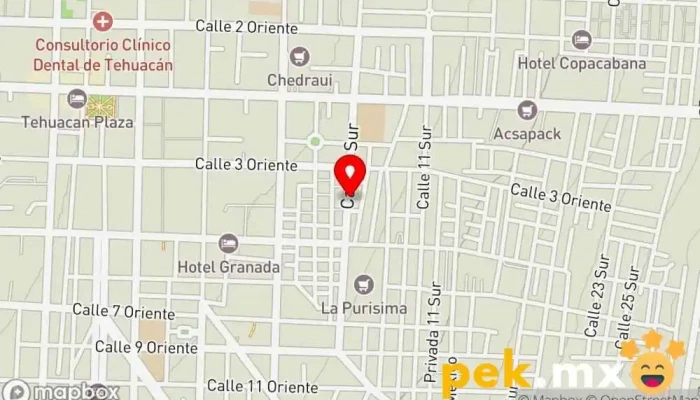 mapa de PLOMERIA Y ELECTRICIDAD RODRIGUEZ Central eléctrica en Tehuacán
