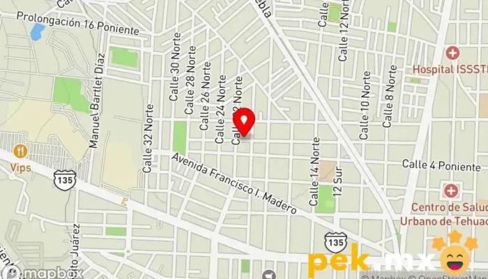 mapa de Plomeria y electricidad tehuacan Fontanero, Electricista en Tehuacán
