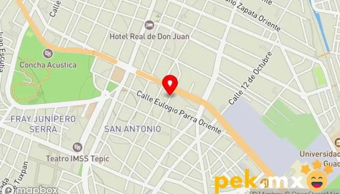 mapa de Polarizado y cerrajería automotriz Arlo Servicio de polarización de ventanas, Servicio de duplicación de llaves, Cerrajero en Tepic