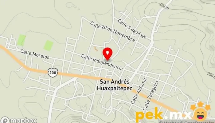 mapa de Punto Yastás en Miscelanea Angelito Comercio, Institución financiera, Tienda de alimentación, Quiosco de recarga para móviles, Servicio de giros bancarios, Servicio de transferencias de dinero, Trust Bank en San Andrés Huaxpaltepec