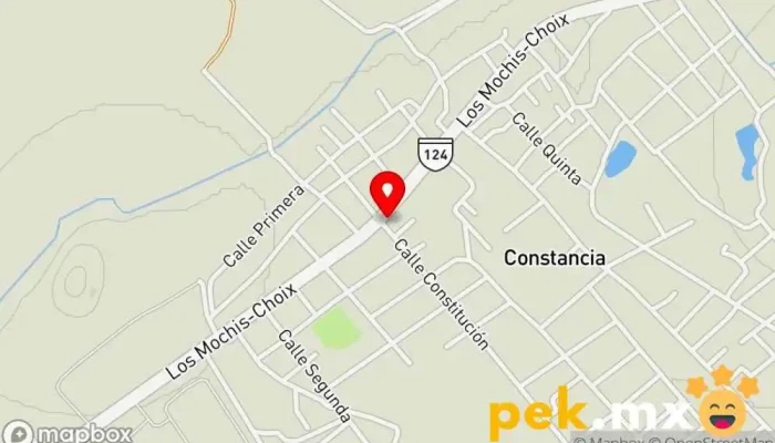 mapa de Purificadora de Agua ''Manantial de Constancia'' Compañía suministradora de agua en Constancia, El Fuerte