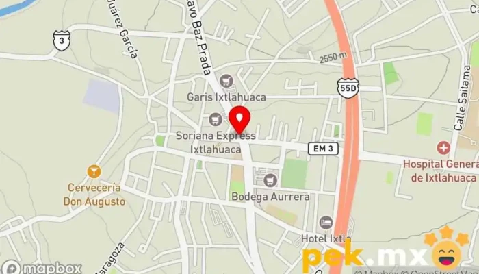 mapa de San José Tienda de componentes electrónicos, Tienda de electricidad en Ixtlahuaca de Rayón