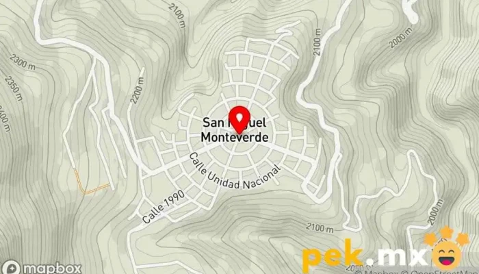mapa de San Miguel Monteverde Escuela en Oaxaca