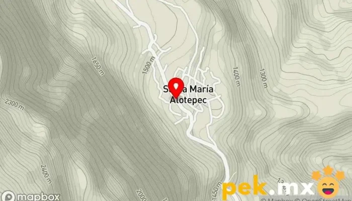 mapa de Santa Maria Alotepec Atracción turística en Alotepec